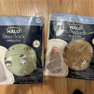 Halo SleepSack Swaddle (2x) Size S 3-6 mo micro fleece and cotton